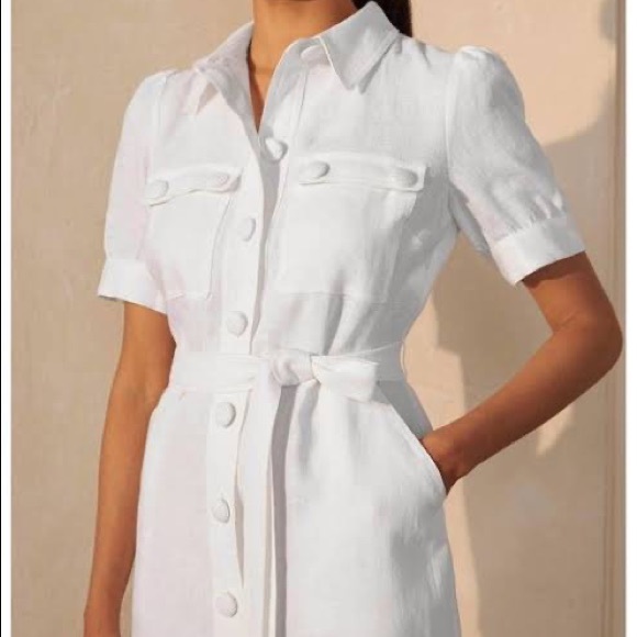 Boden Dresses & Skirts - Boden white linen shirt dress